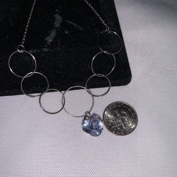 VTG Swarovski heart crystal silver overlay bracelet adjustable sliding clasp. - Picture 4 of 9